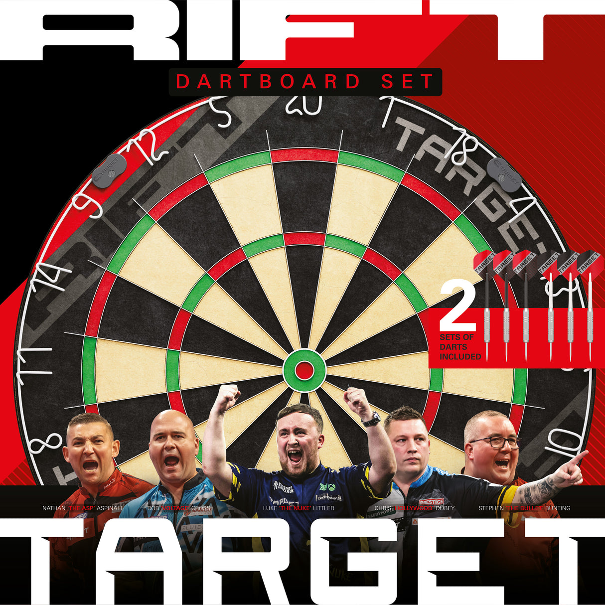 Target Rift Dartboard Set - Dartboard + 6 Darts