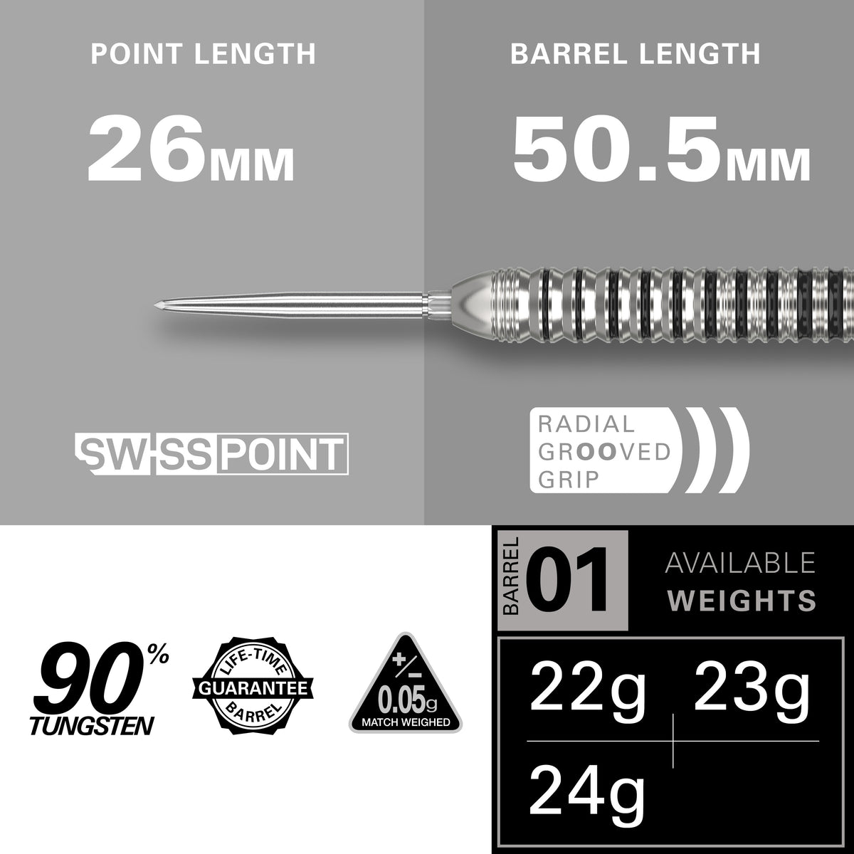 Target Exo Darts - Stahlspitze - 90% Tungsten - 01