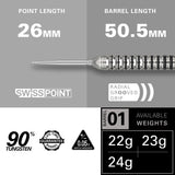 Target Exo Darts - Stahlspitze - 90% Tungsten - 01