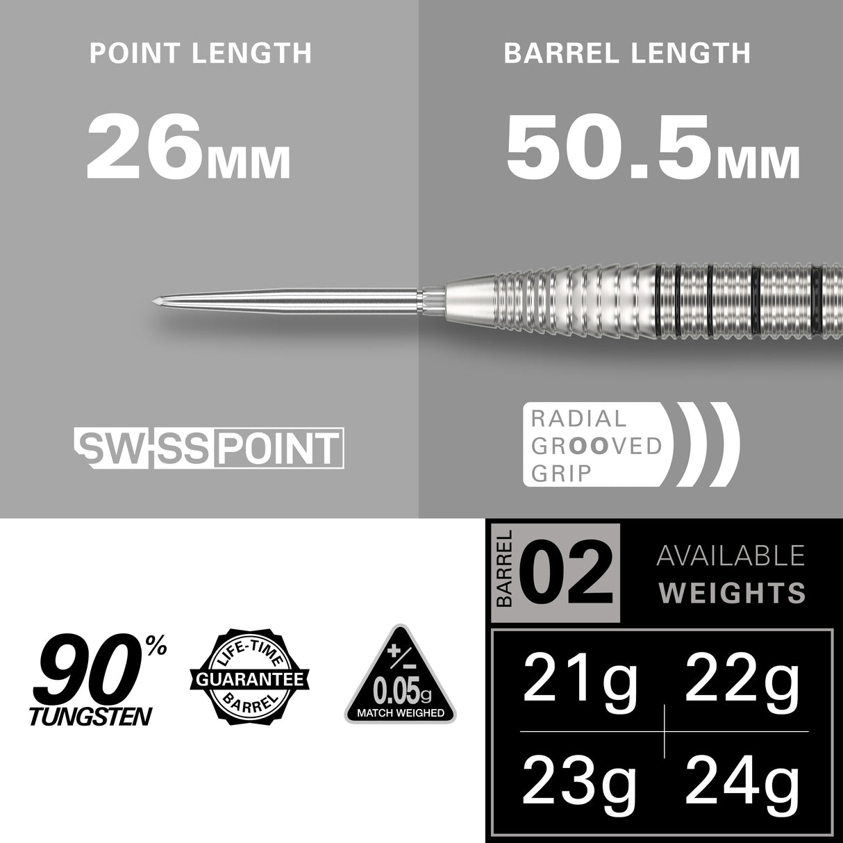 Target Exo Darts - Stahlspitze - 90% Tungsten - 02