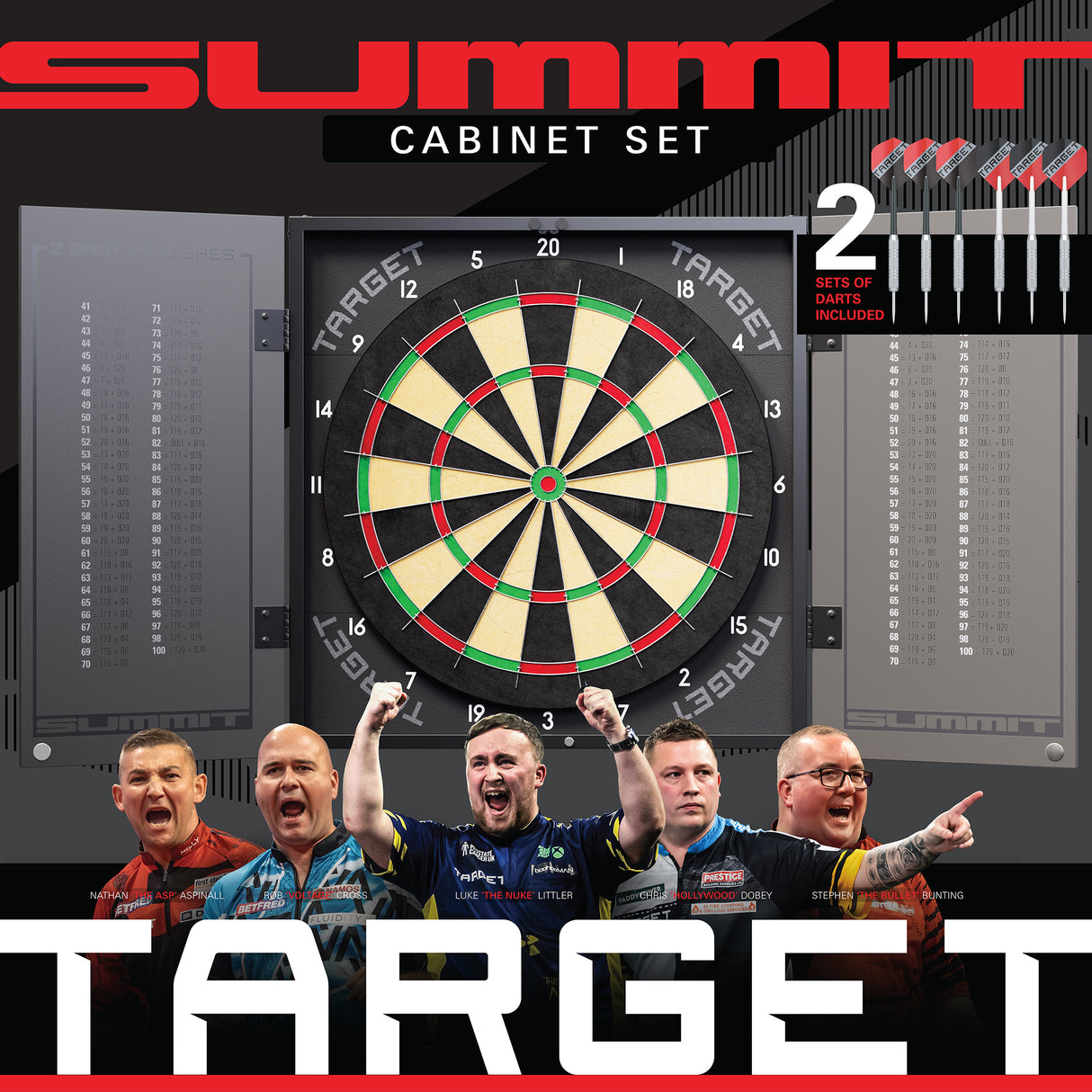 Target Summit Set - Dartboard & Schrank