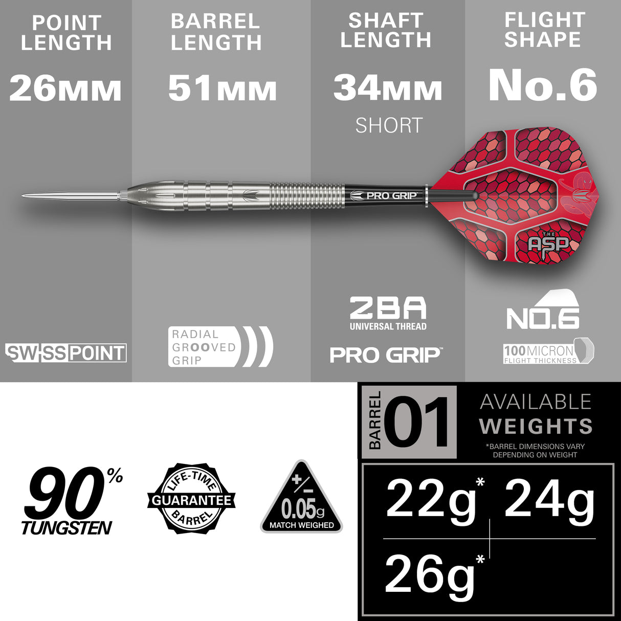 Target Nathan Aspinall Darts - Stahlspitze - 90% Tungsten - G1