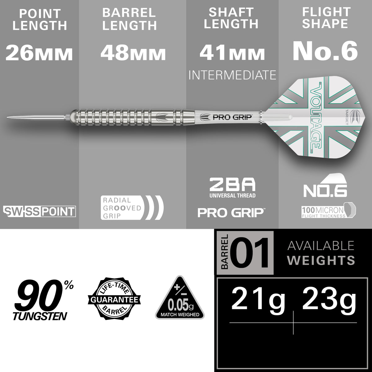 Target Rob Cross Darts - Stahlspitze - 90% Tungsten - G1