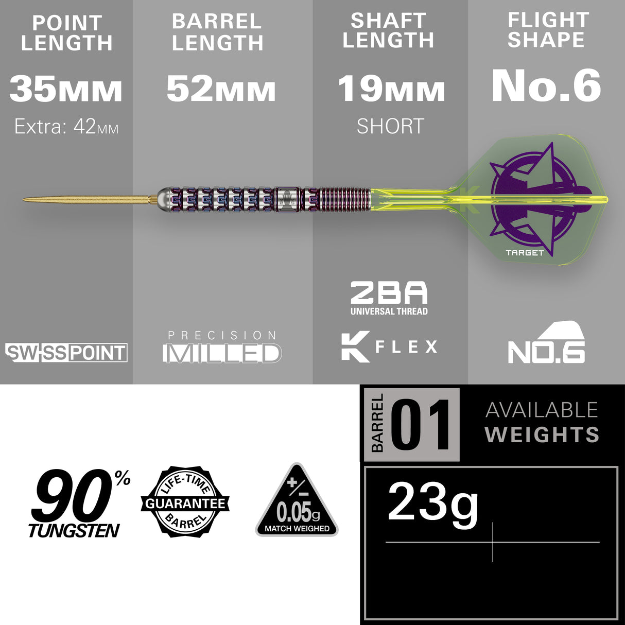 Target Luke Littler Darts - Stahlspitze - 90% Tungsten - Weltmeister