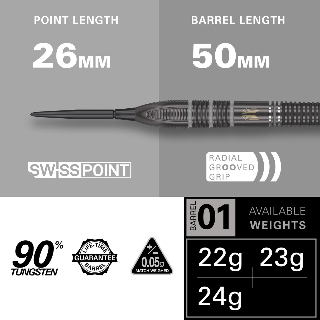 Target Nathan Aspinall Darts - Stahlspitze - 90% Tungsten - Echo
