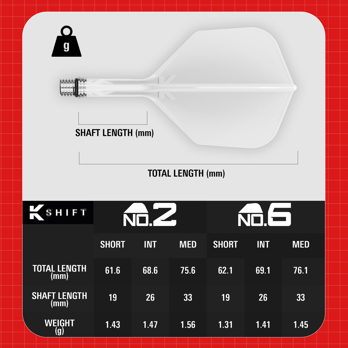 Target K-Shift Dart Flights - Standard Nr6