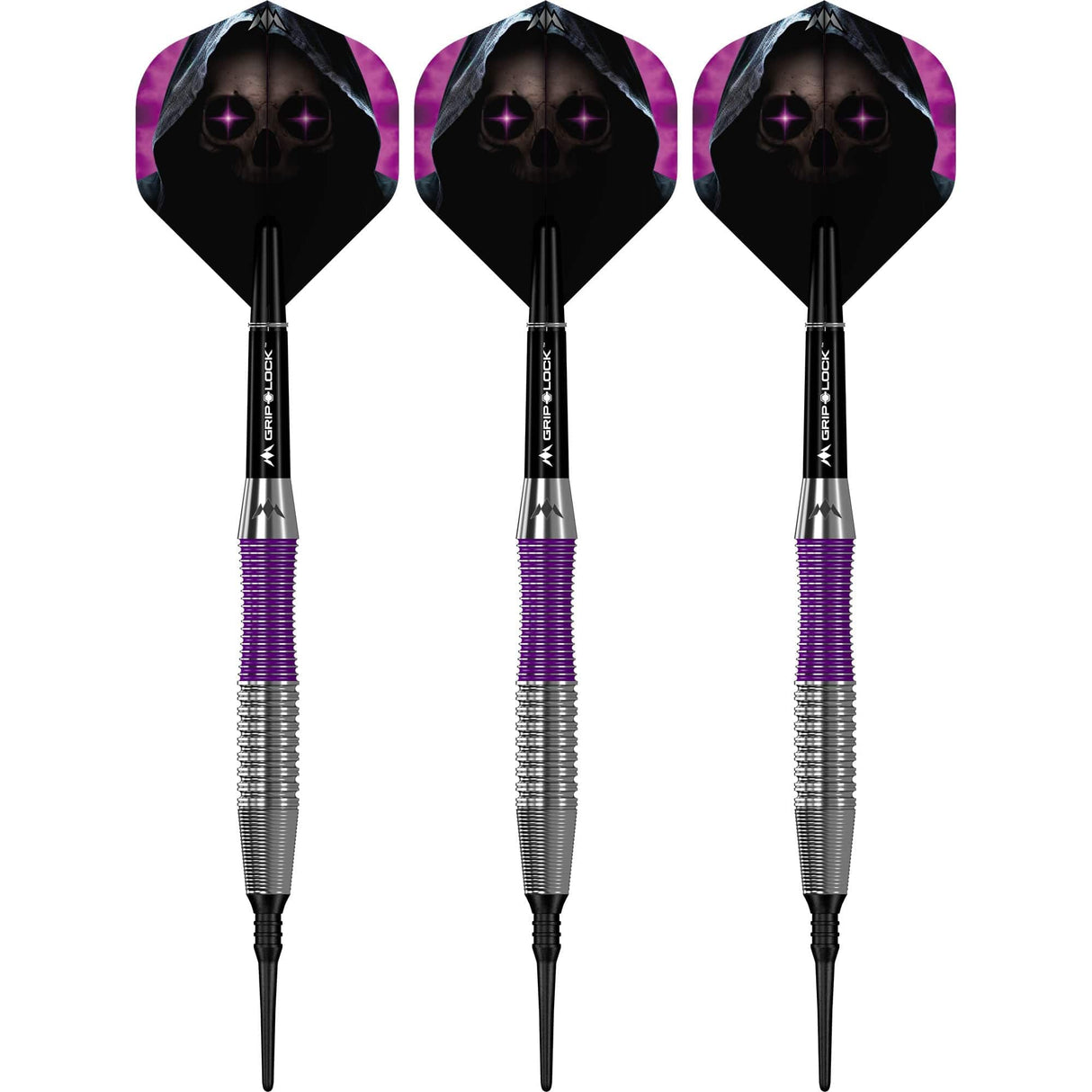 Mission Phantom Darts – Weiche Spitze – Messing – Silber &amp; Lila beschichtet