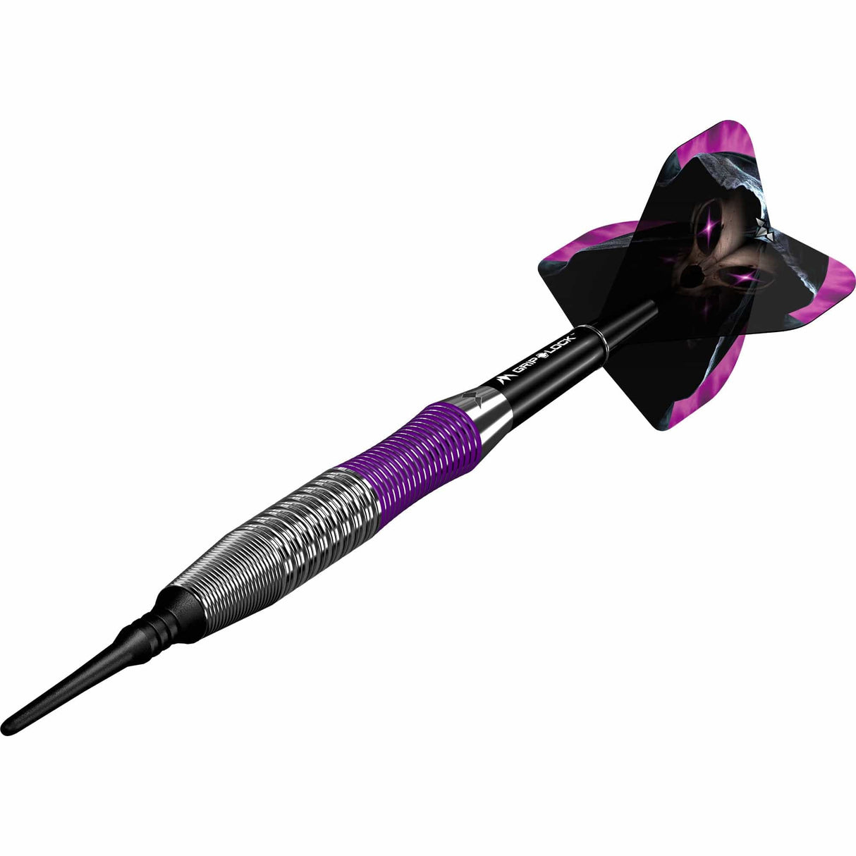 Mission Phantom Darts – Weiche Spitze – Messing – Silber &amp; Lila beschichtet