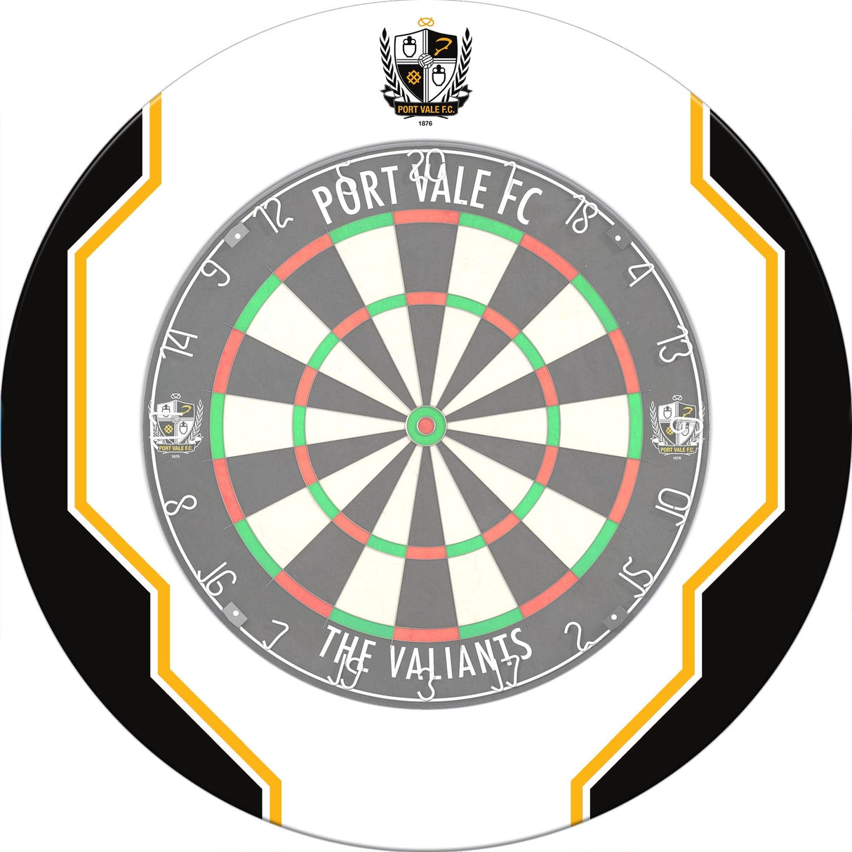Port Vale FC - Official Licensed - The Valiants - Dartboard Surround - White - S1 - Logo with Trim