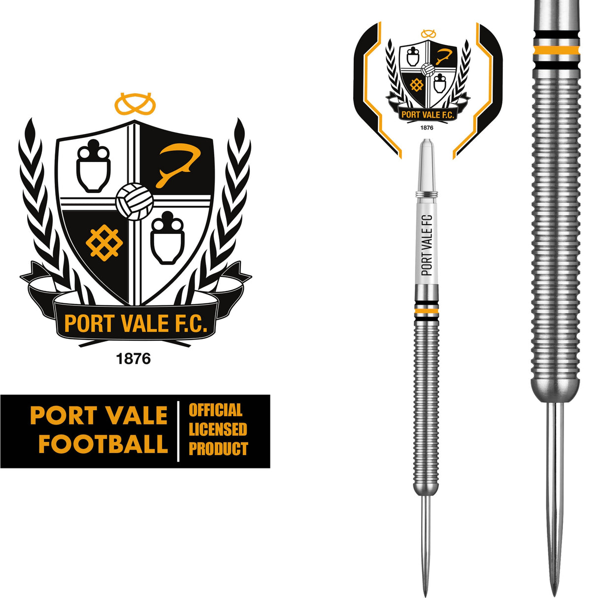 Port Vale FC – Offiziell lizenziert – The Valiants – Steeldarts – Wolfram – 24 g
