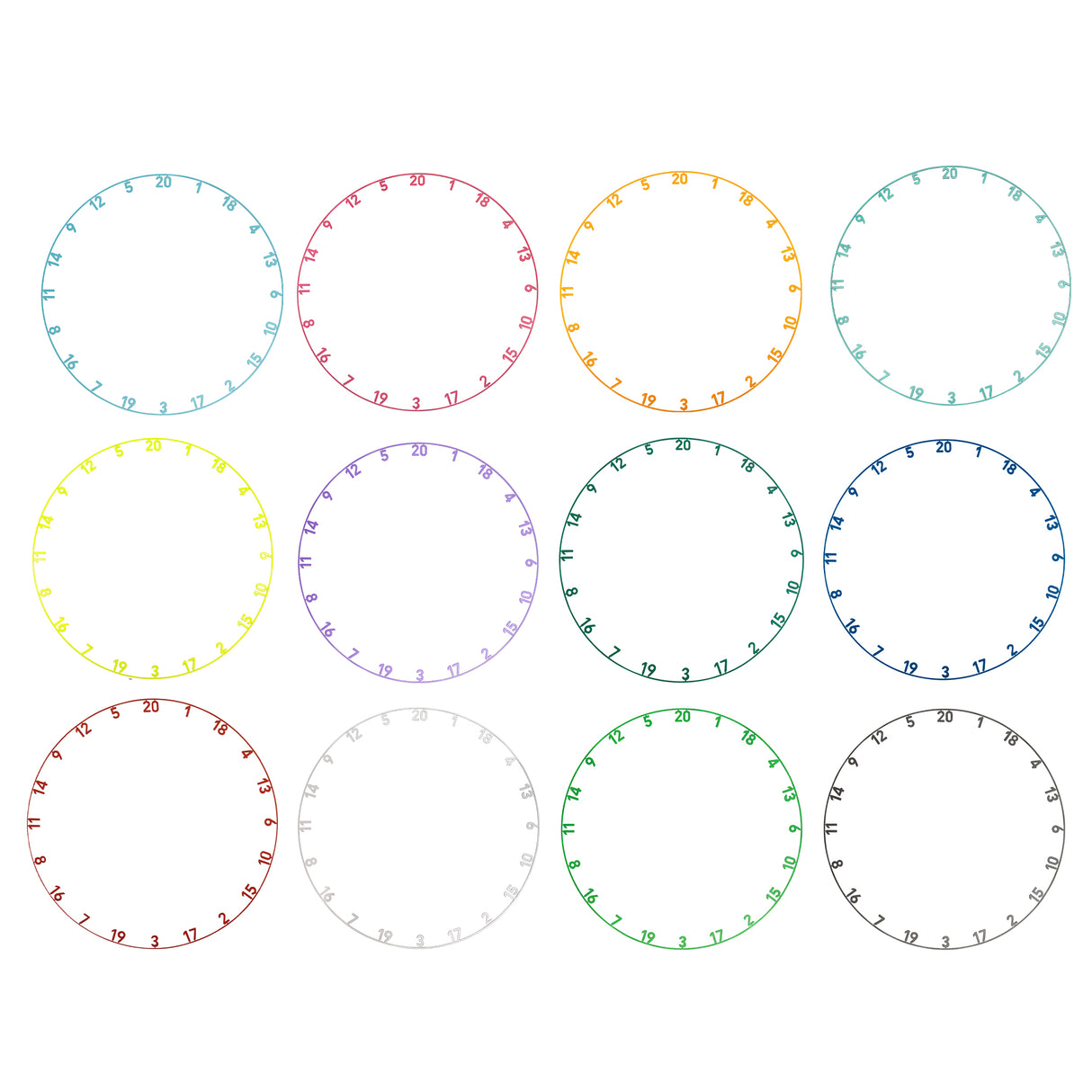 Precise 180 Nummernring - Einteilig - Farben