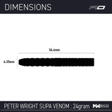 Red Dragon Peter Wright Darts - Stahlspitze - 90% Tungsten - Supa Venom