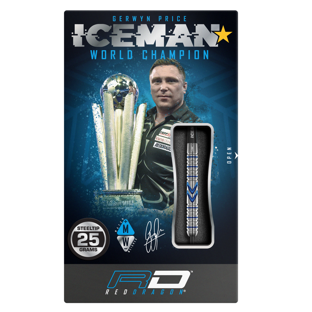 Red Dragon Gerwyn Price Darts - Stahlspitze - 90% Tungsten - Mitternacht
