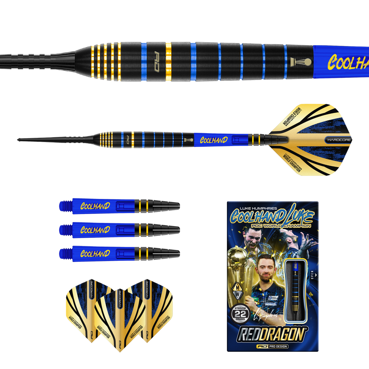 Red Dragon Luke Humphries Darts - Stahlspitze - 90% Tungsten - TX4