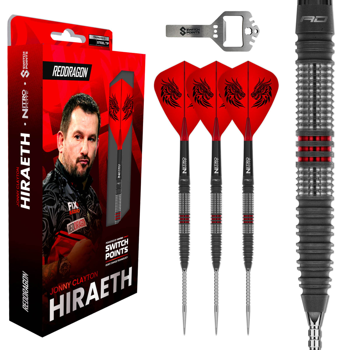 Red Dragon Jonny Clayton Switch Darts - Stahlspitze - 90% Tungsten - Hiraeth