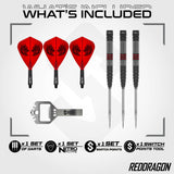 Red Dragon Jonny Clayton Switch Darts - Stahlspitze - 90% Tungsten - Hiraeth