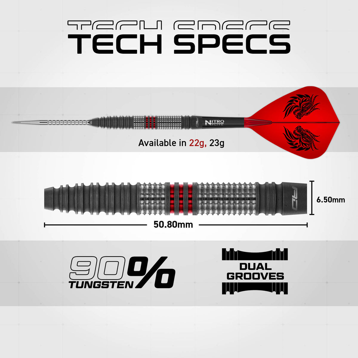 Red Dragon Jonny Clayton Switch Darts - Stahlspitze - 90% Tungsten - Hiraeth