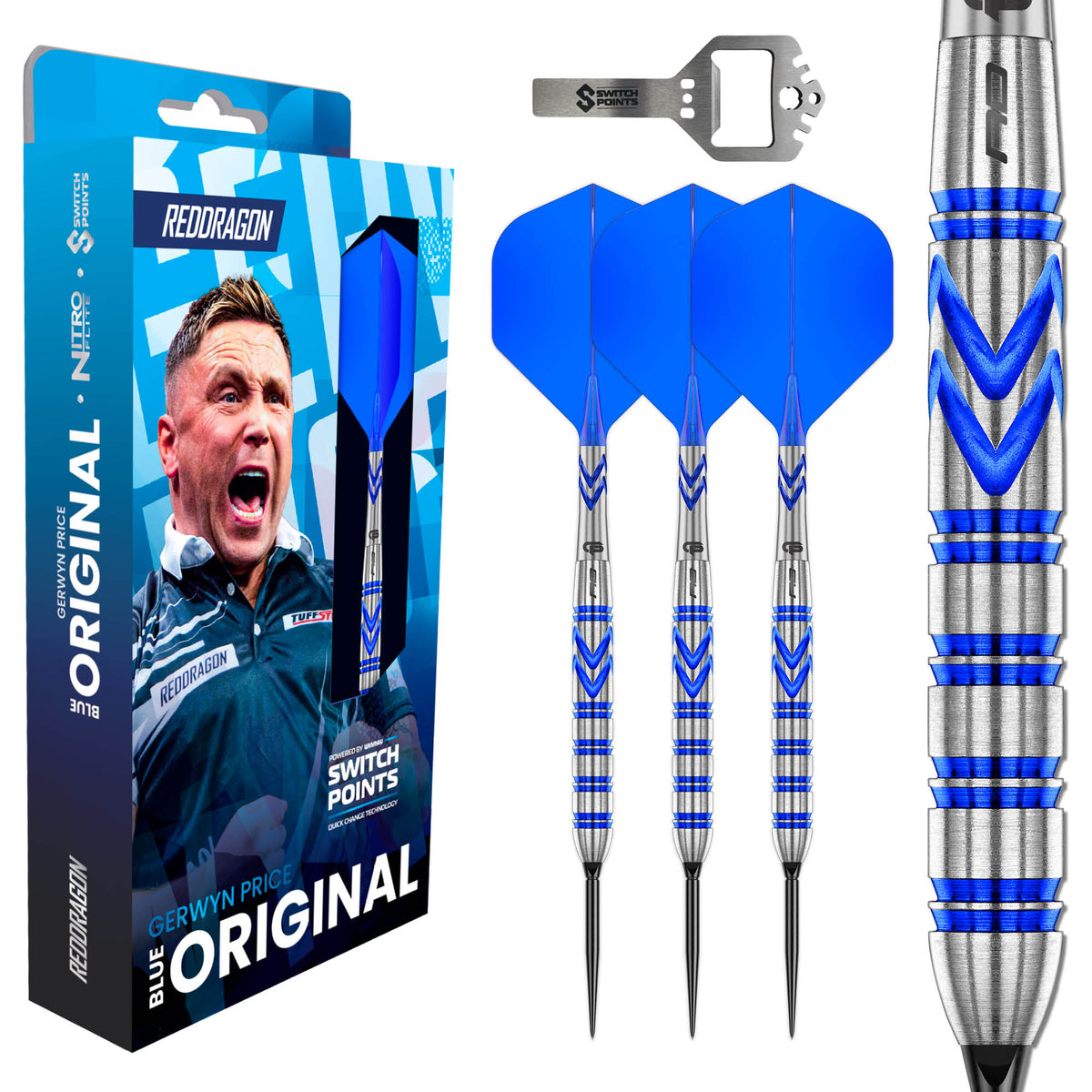 Red Dragon Gerwyn Price Switch Darts - Stahlspitze - 90% Tungsten - Original