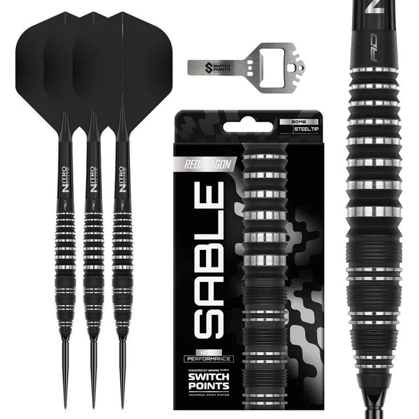 Red Dragon Sable Darts - Stahlspitze - 90% Tungsten - Bomb