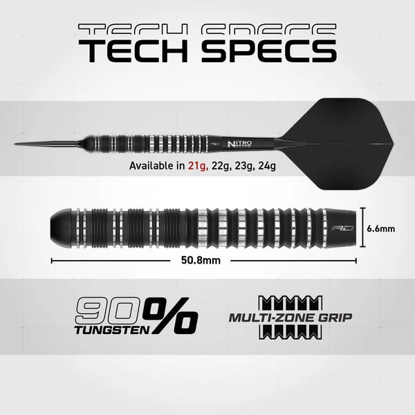 Red Dragon Sable Darts - Stahlspitze - 90% Tungsten - Gerade
