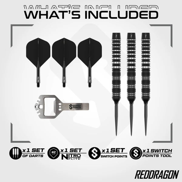 Red Dragon Sable Darts - Stahlspitze - 90% Tungsten - Gerade