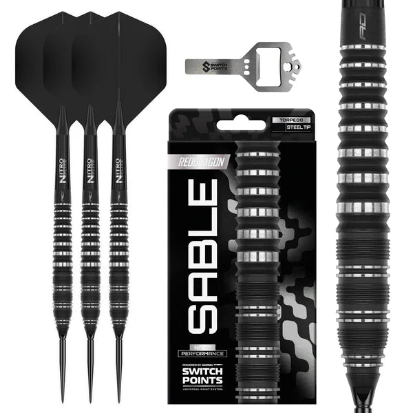 Red Dragon Sable Darts - Stahlspitze - 90% Tungsten - Torpedo