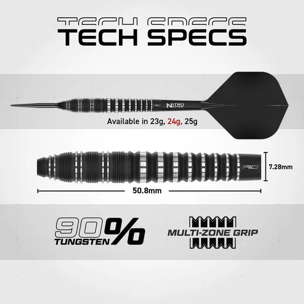Red Dragon Sable Darts - Stahlspitze - 90% Tungsten - Torpedo