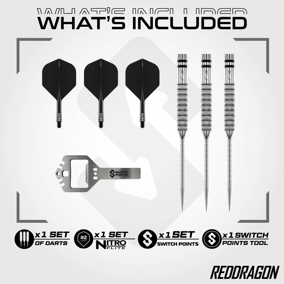 Red Dragon Gian van Veen Switch Darts - Stahlspitze - 90% Tungsten - Diamond