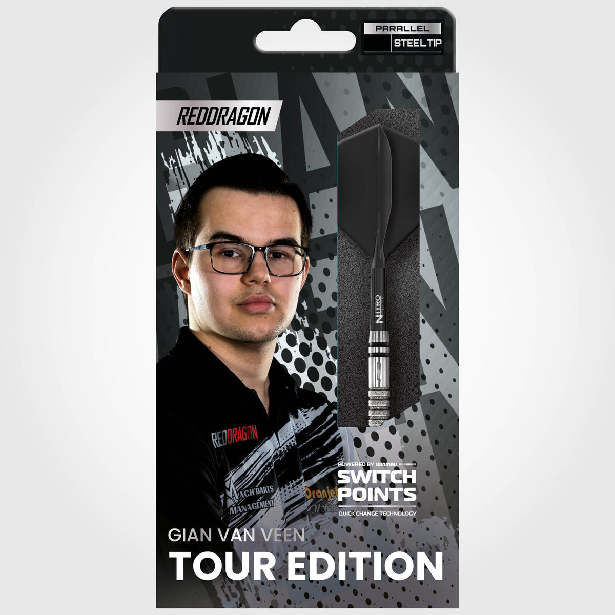 Red Dragon Gian van Veen Switch Darts - Stahlspitze - 90% Tungsten - Diamond