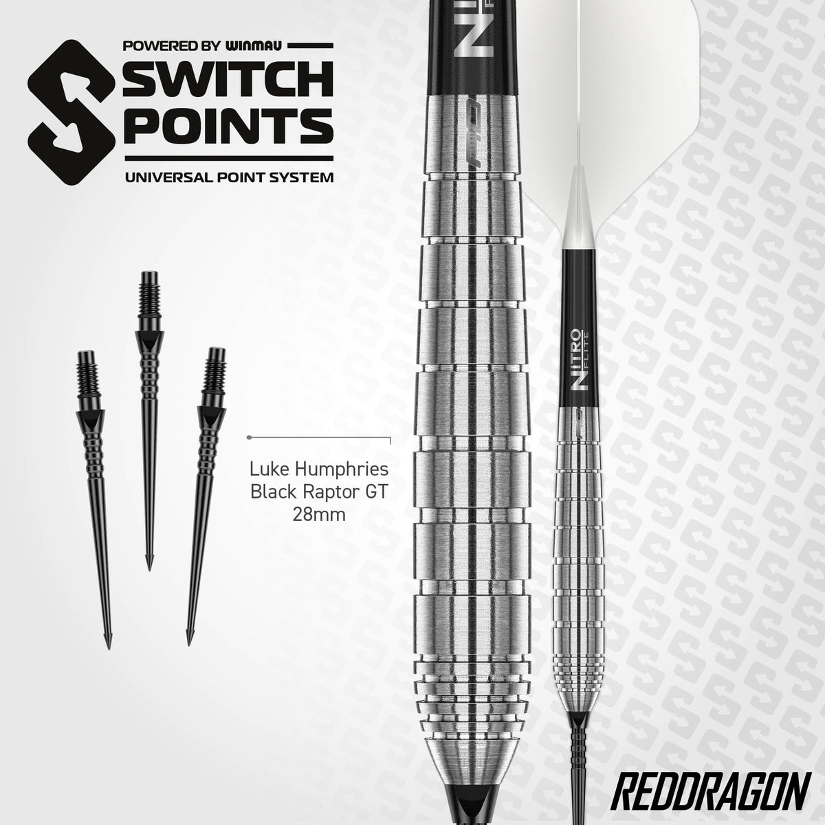 Red Dragon Luke Humphries Switch Darts - Stahlspitze - 90% Tungsten - TX1