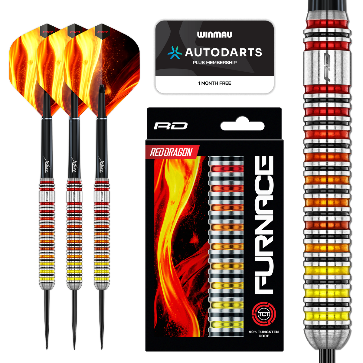 Red Dragon Furnace Darts - Stahlspitze - 90% Tungsten