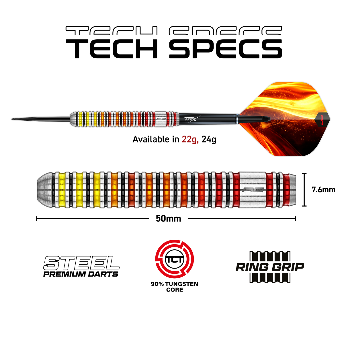 Red Dragon Furnace Darts - Stahlspitze - 90% Tungsten