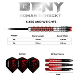 *Mission Roman Benecky Darts - Steel Tip - Black & Red