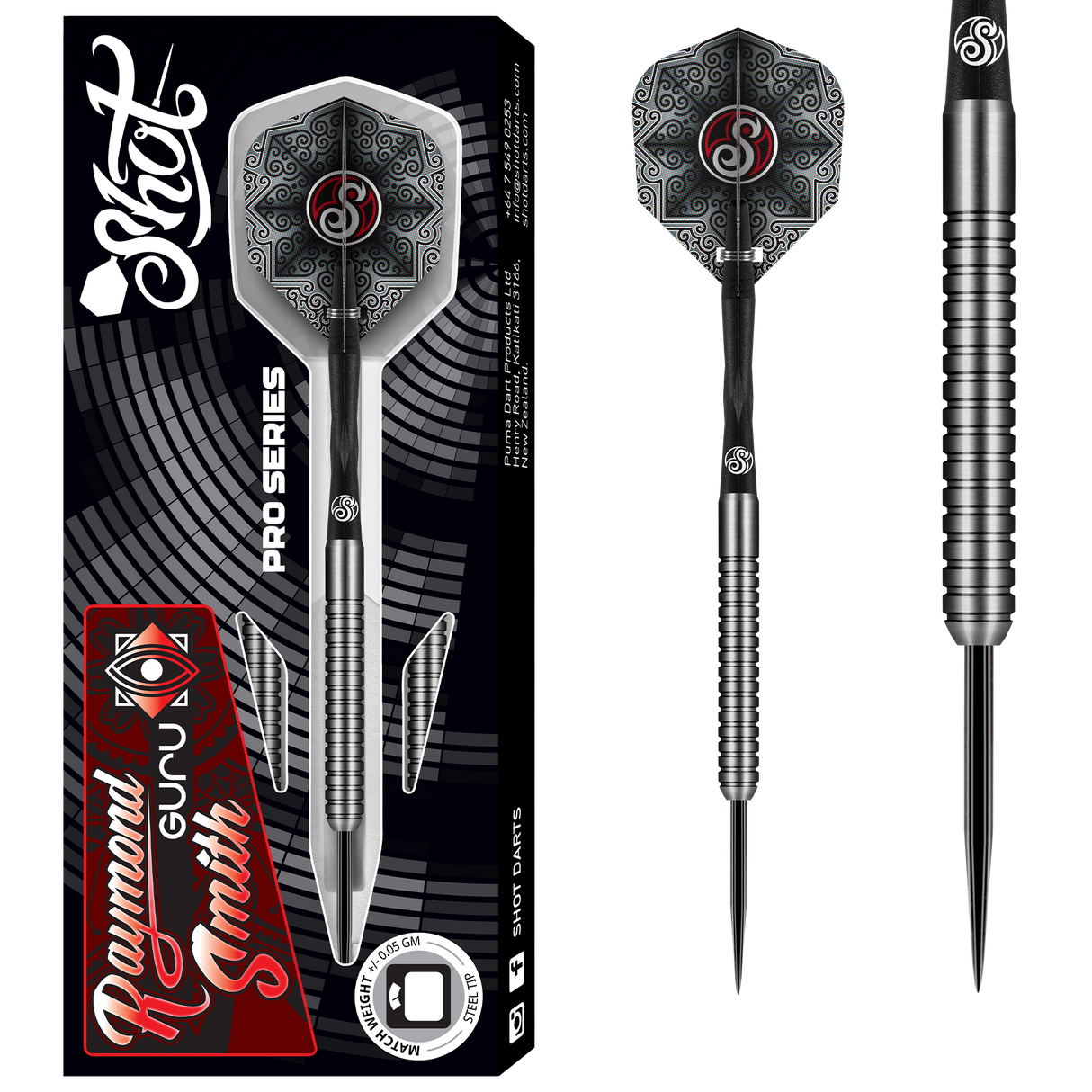 Shot Pro Series Darts - Stahlspitze - 90% Tungsten - Raymond Smith - 22g