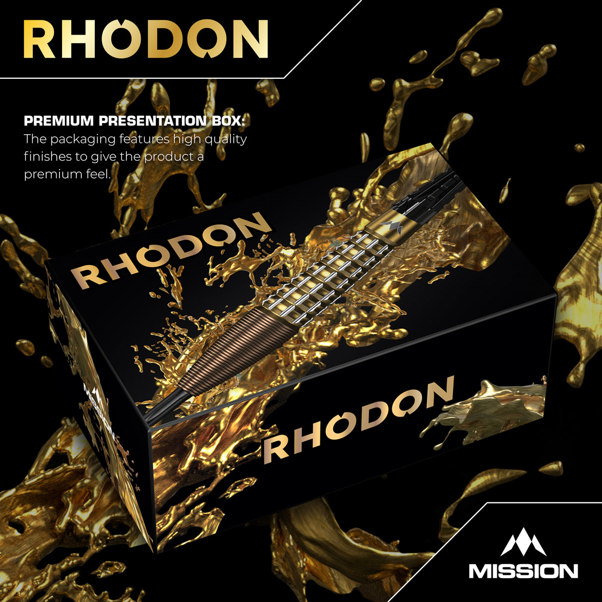 Mission Rhodon Darts - Stahlspitze - 95% Tungsten - Bronze & Gold PVD