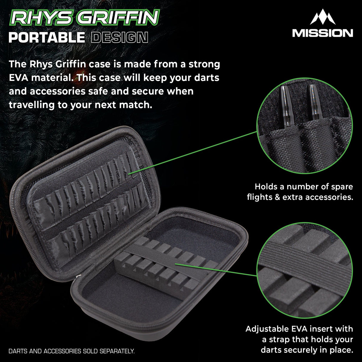 Mission Darts Players- EVA Dart Case - Rhys Griffin