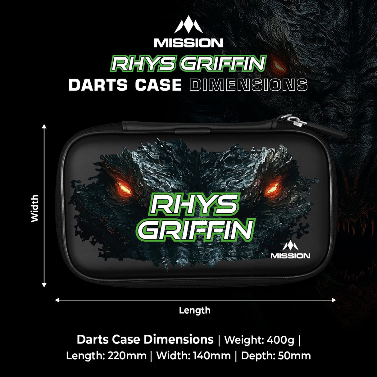 Mission Darts Players- EVA Dart Case - Rhys Griffin