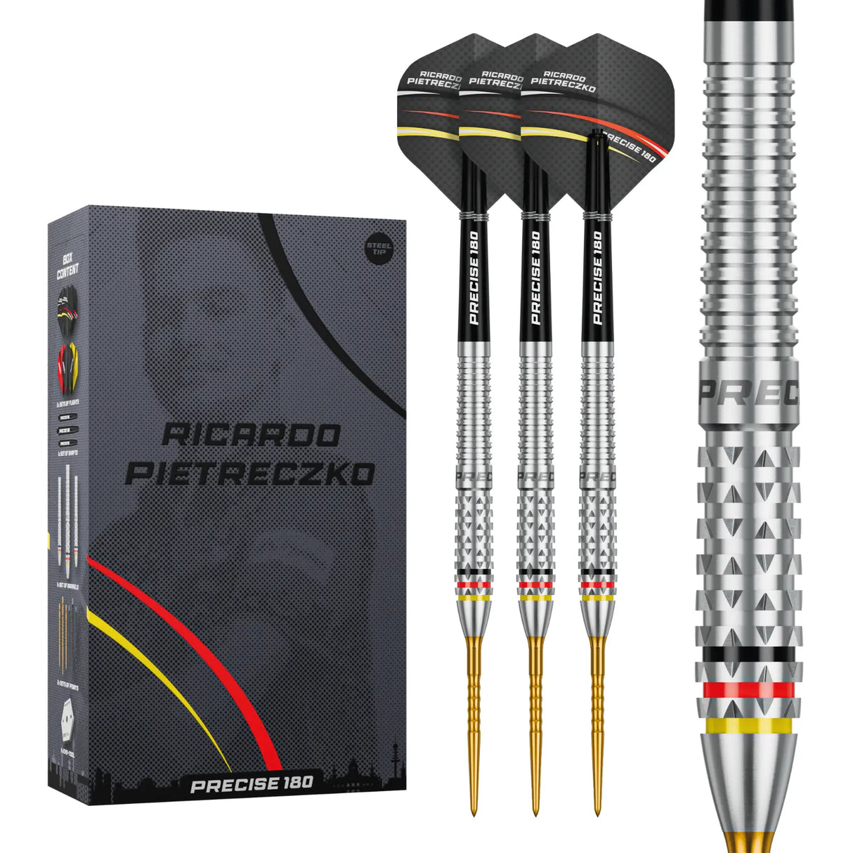 Precise 180 Ricardo Pietreczko Darts - Stahlspitze - 90% Tungsten