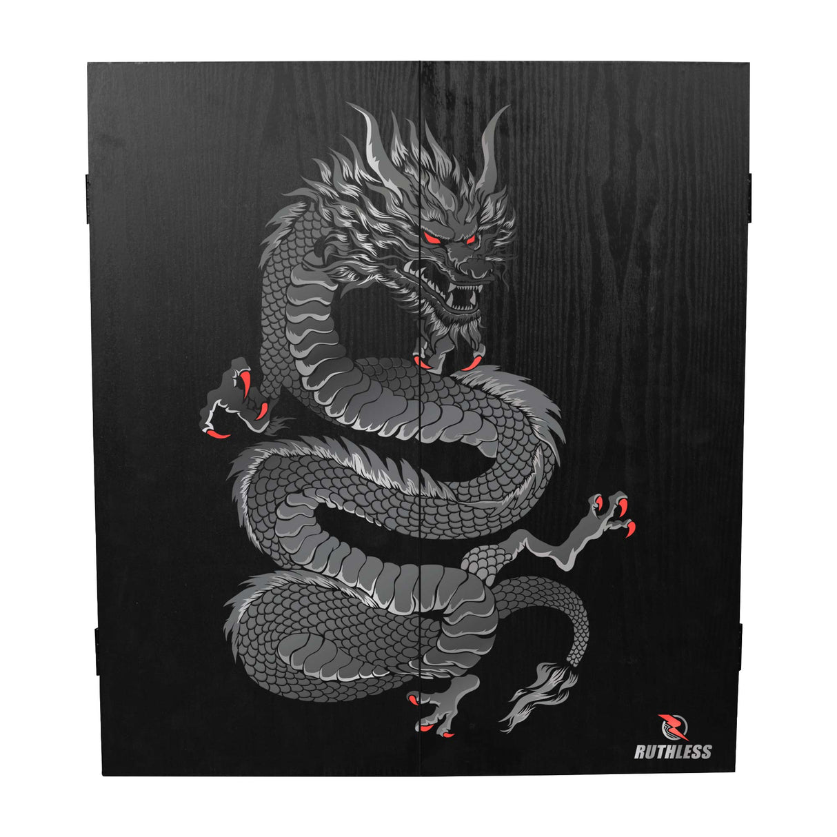 Ruthless Dartboard Cabinet - Square Design - Dragon