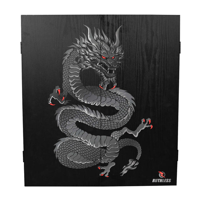 Ruthless Dartboard Cabinet - Square Design - Dragon