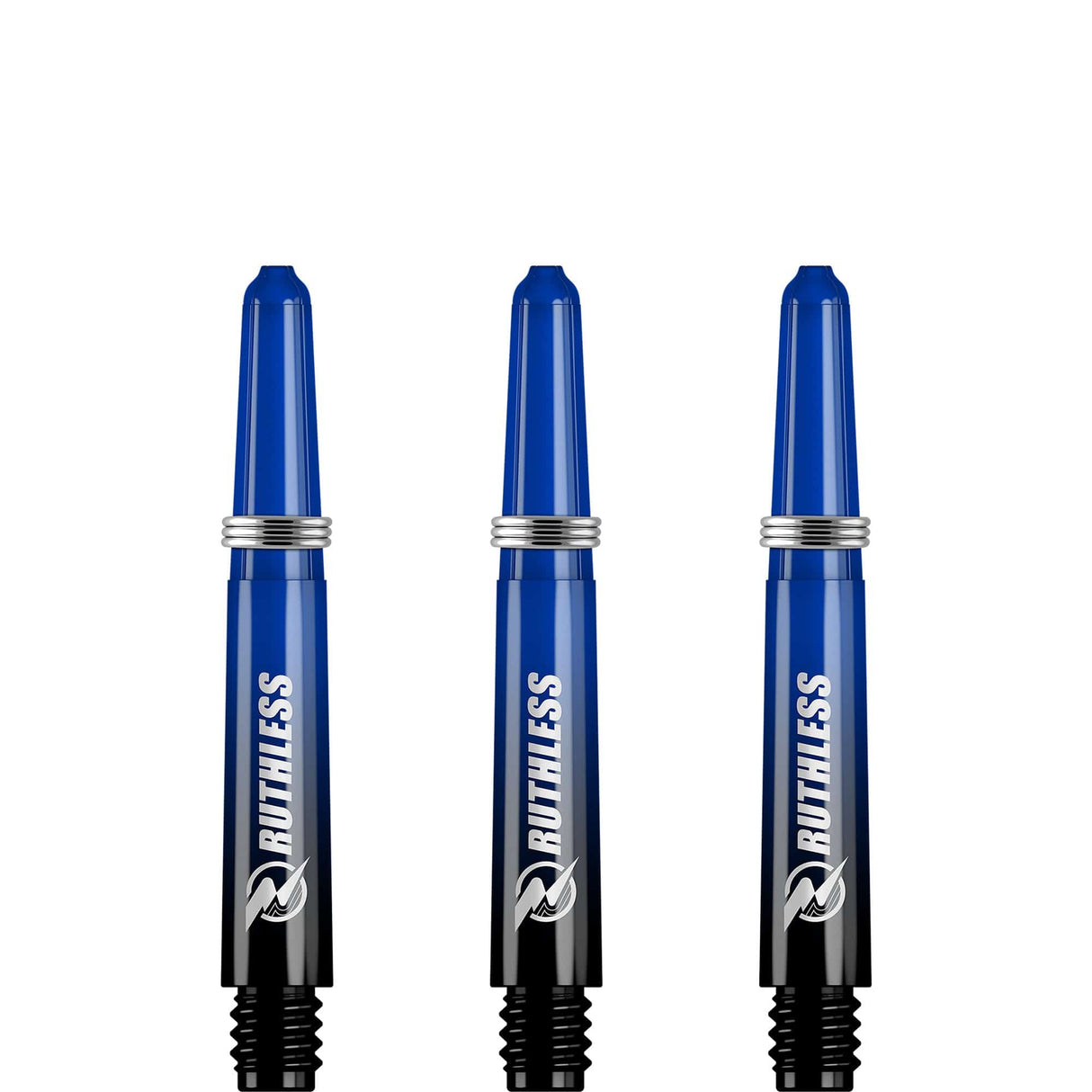 Ruthless Deflectagrip Plus Dart Shafts - Polycarbonate Stems with Springs - Blue Short