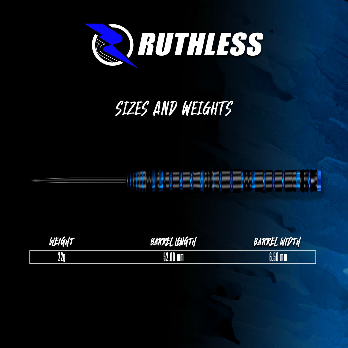 Ruthless Icestorm Darts - Steel Tip - 90% Tungsten - 22g