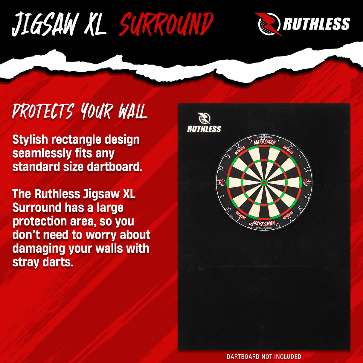 Ruthless XL Jigsaw Surround - EVA Dartboard Surround - Schwarz