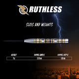 Ruthless Sandstorm Darts - 24g Steel Tip - 90% Tungsten