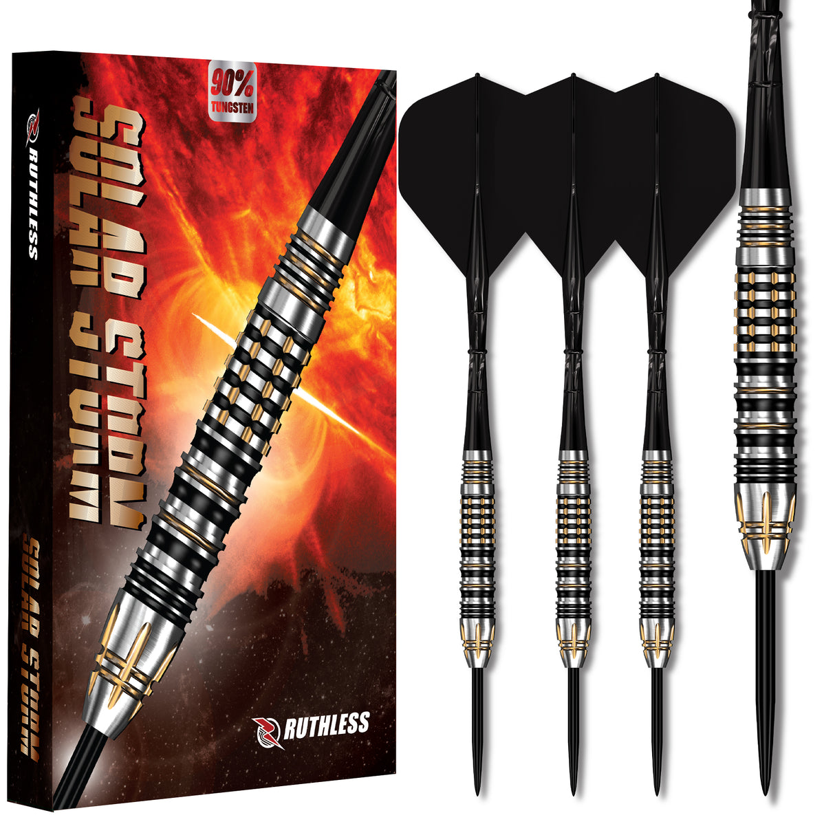 Ruthless Solar Storm Darts - 23g Steel Tip - 90% Tungsten