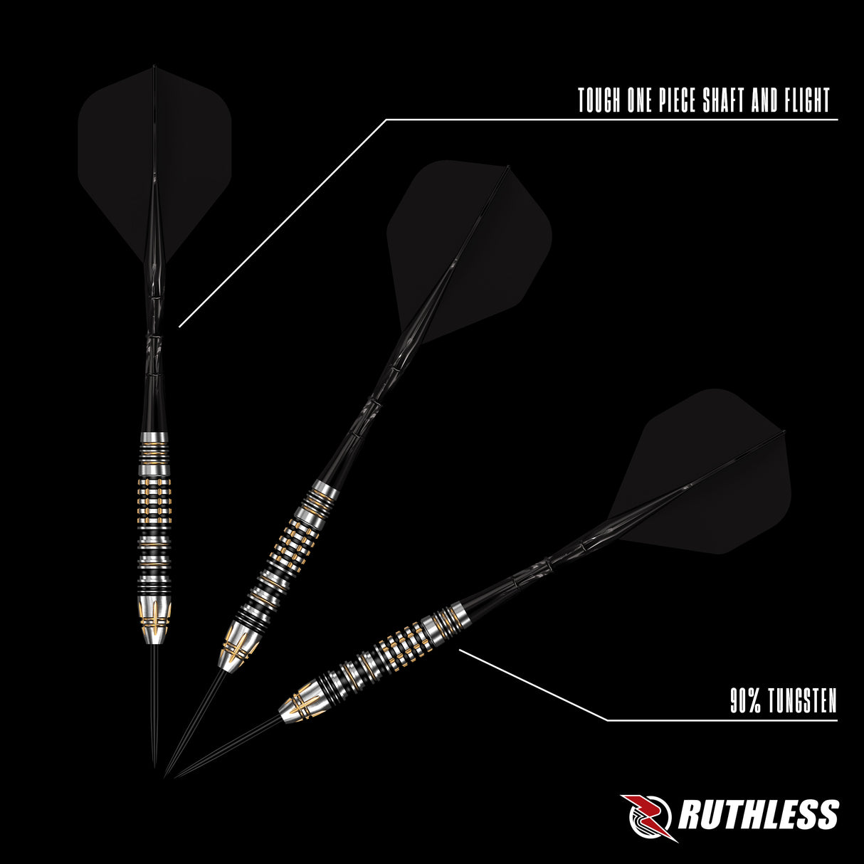 Ruthless Solar Storm Darts - 23g Steel Tip - 90% Tungsten