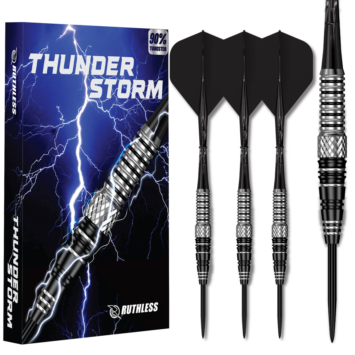Ruthless Thunderstorm Darts - 23g Steel Tip - 90% Tungsten