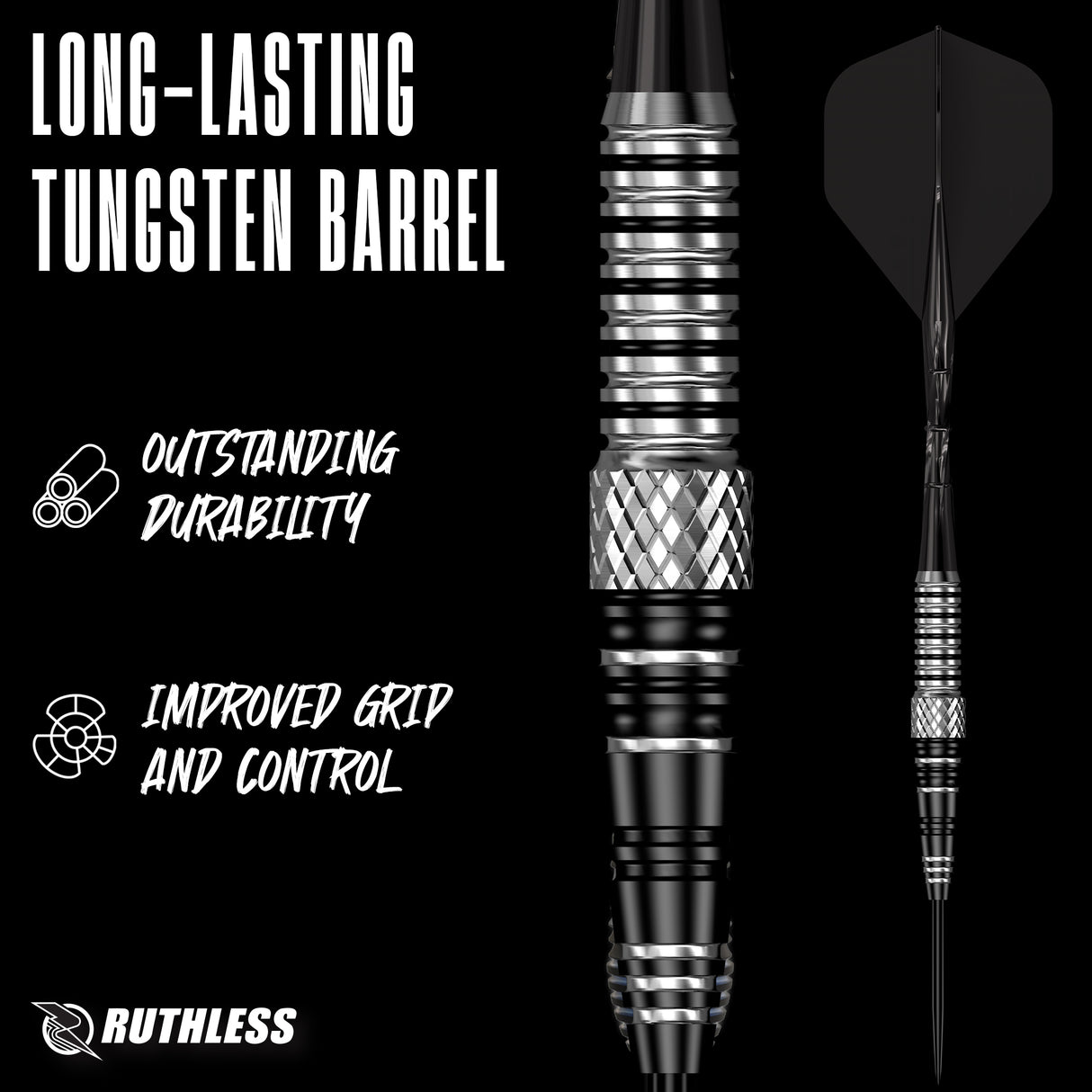 Ruthless Thunderstorm Darts - 23g Steel Tip - 90% Tungsten