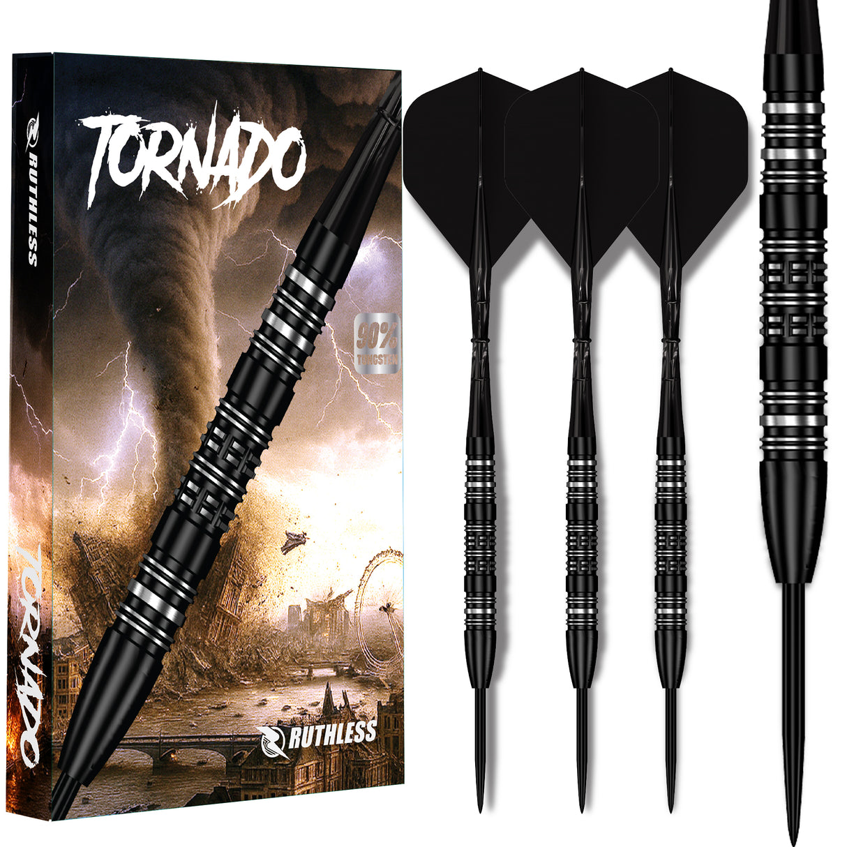 Ruthless Tornado Darts - 24g Steel Tip - 90% Tungsten