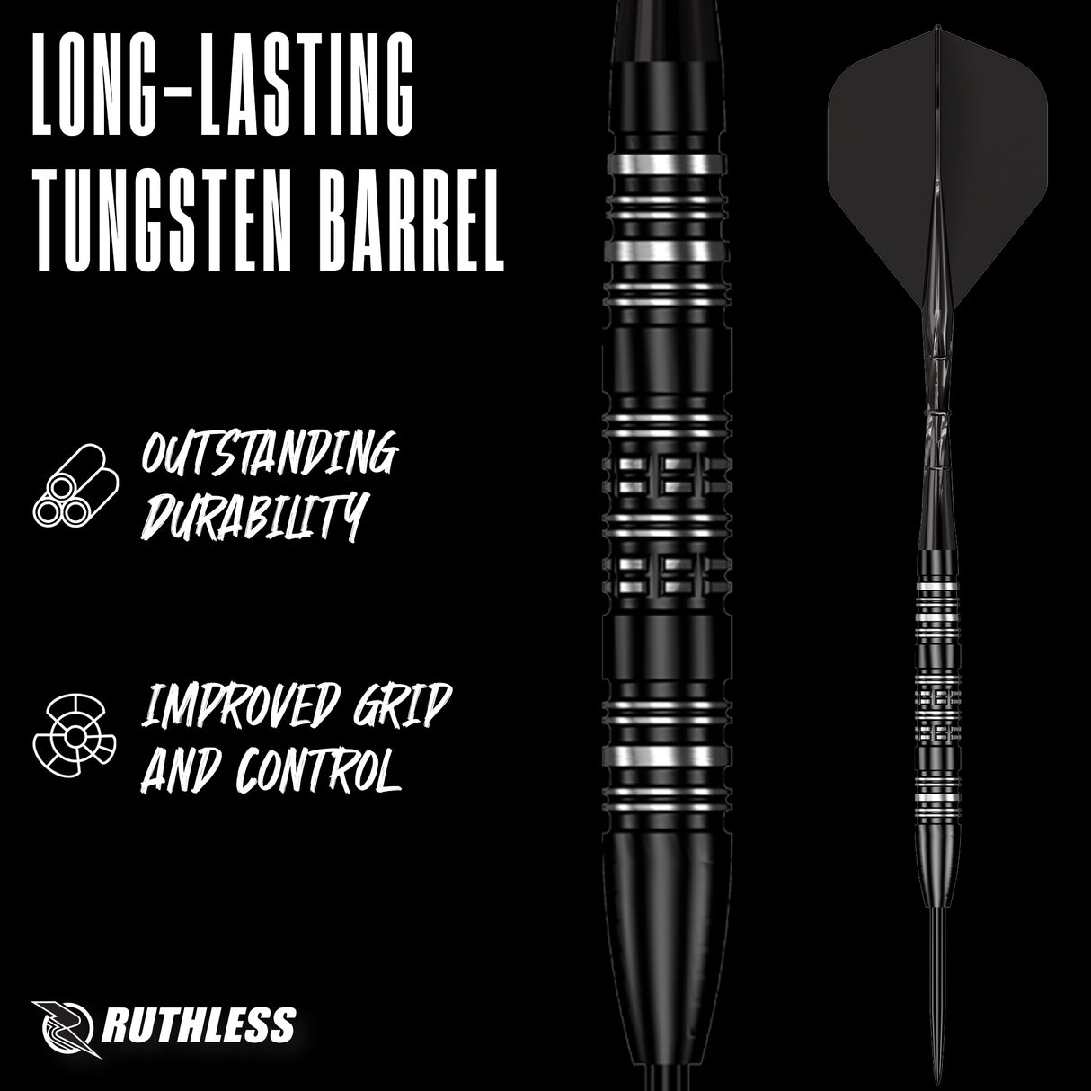 Ruthless Tornado Darts - 24g Steel Tip - 90% Tungsten
